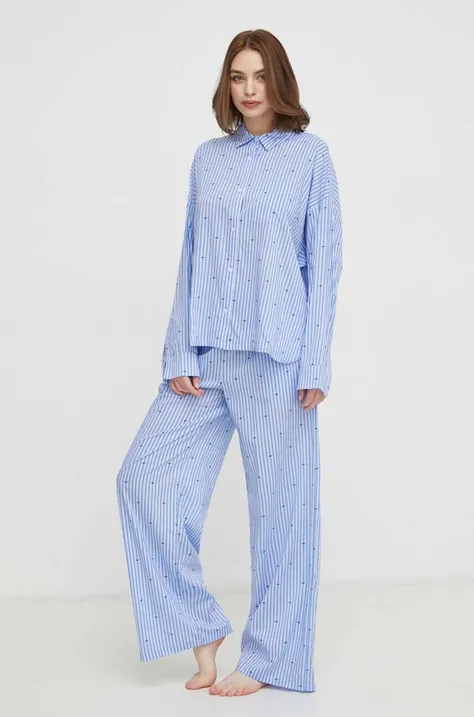 Dkny piżama damska kolor niebieski YI90008