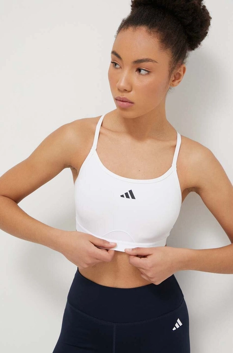 Спортен сутиен adidas Performance Aeroreact в бяло IU1745