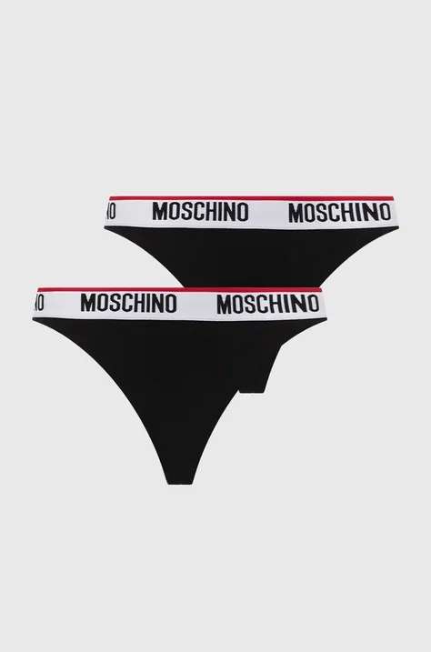 Tangá Moschino Underwear 2-pak čierna farba, 241V6A13824402