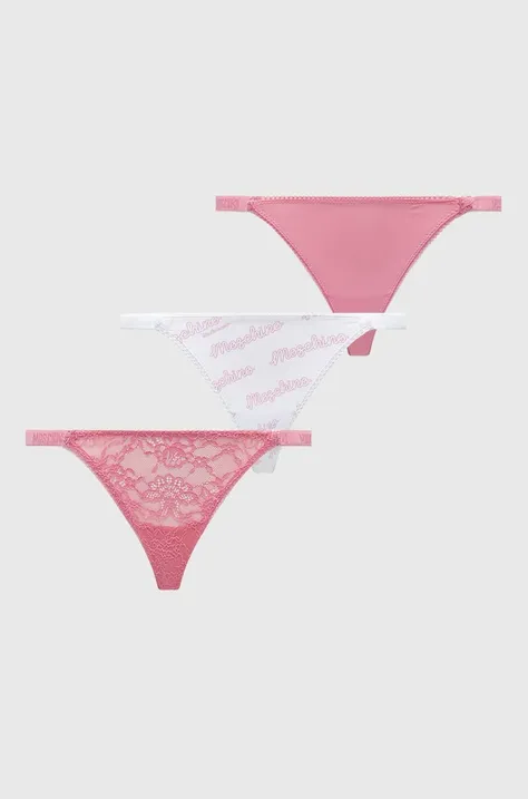 Moschino Underwear tanga 3-pack culoarea roz, 241V6A23054611