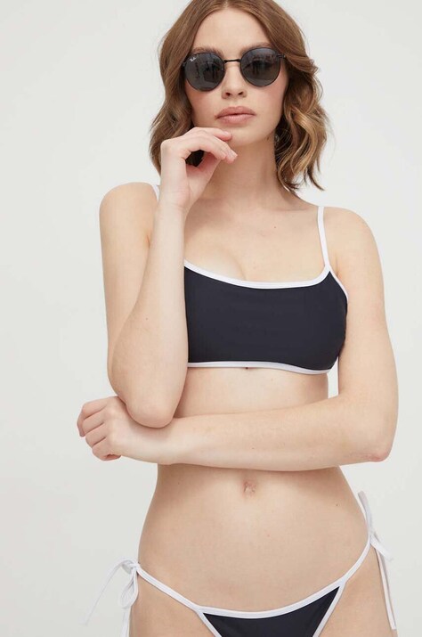 Bikini top Samsoe Samsoe χρώμα: μαύρο