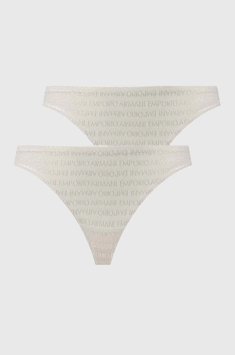 Emporio Armani Underwear figi 2-pack kolor beżowy z koronki