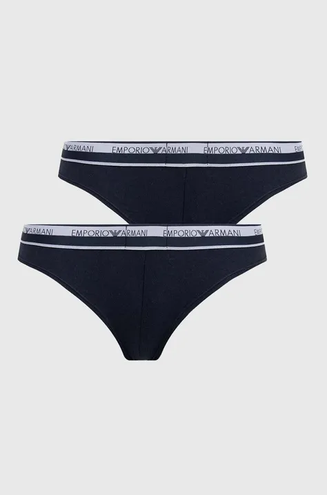 Brazílske nohavičky Emporio Armani Underwear 2-pak tmavomodrá farba