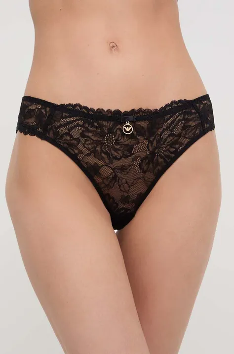 Gaćice Emporio Armani Underwear boja: crna, od čipke