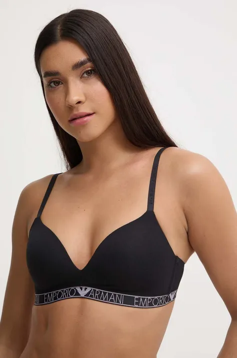 Emporio Armani Underwear sutien culoarea negru, neted, 164410 4R223