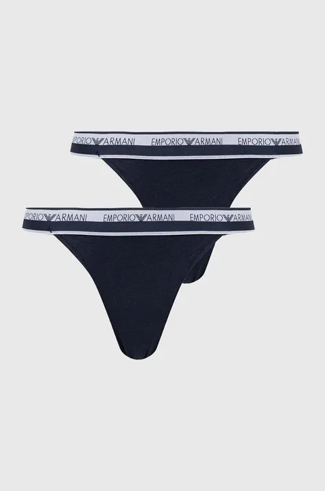 Стринги Emporio Armani Underwear 2-pack колір синій