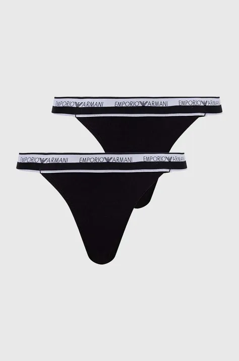 Emporio Armani Underwear stringi 2-pack kolor czarny