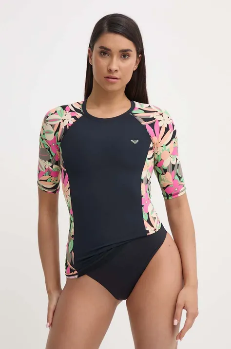 T-shirt κολύμβησης Roxy χρώμα: μαύρο, ERJWR03741