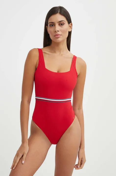 Jednodijelni kupaći kostim Tommy Hilfiger boja: crvena, mekane košarice, UW0UW05295