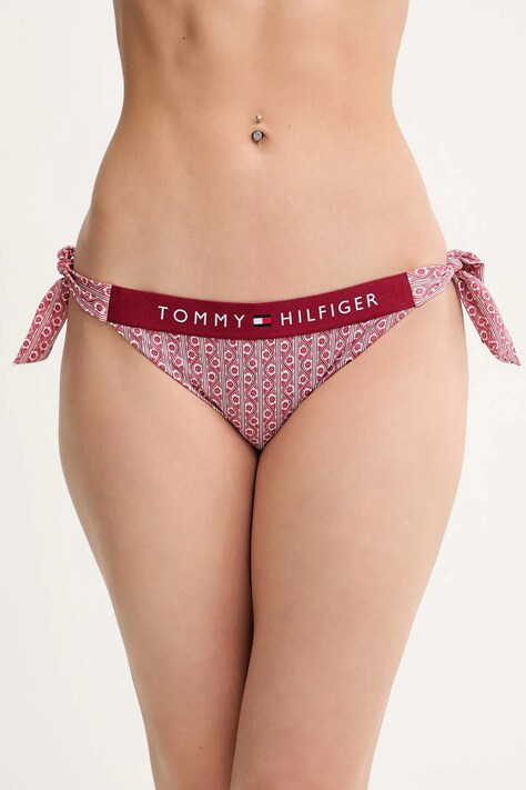Plavkové kalhotky Tommy Hilfiger červená barva, UW0UW05366