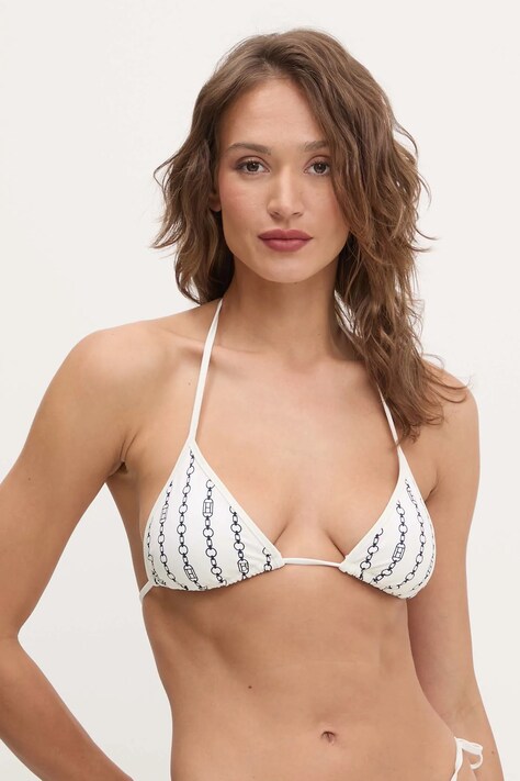 Tommy Hilfiger biustonosz kąpielowy kolor beżowy lekko usztywniona miseczka UW0UW05314