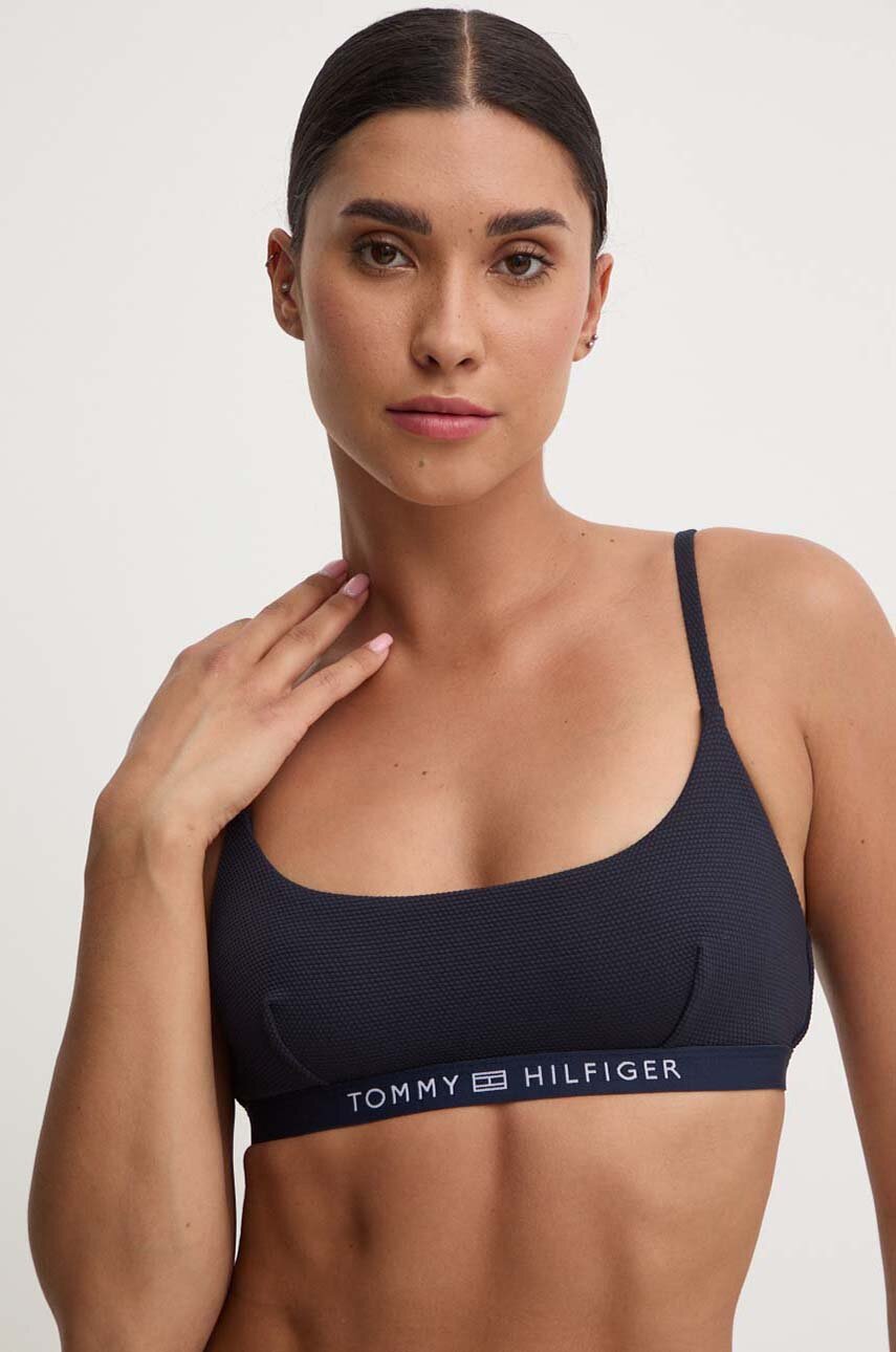 Tommy Hilfiger bikini felső sötétkék, puha kosaras, UW0UW05323