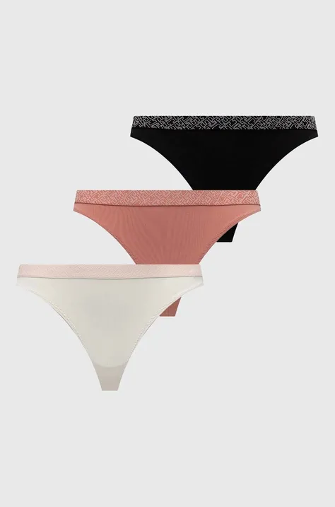 Tanga Tommy Hilfiger 3-pack růžová barva