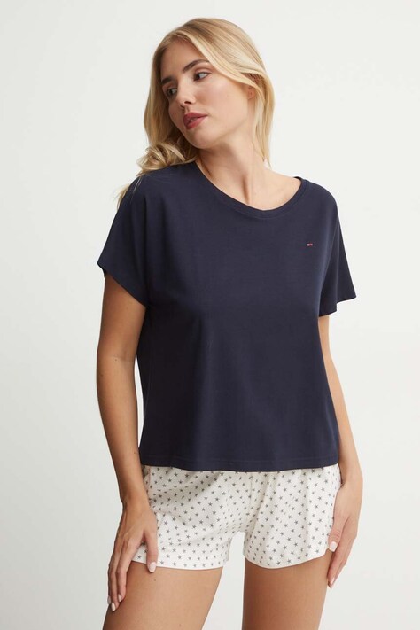 Pyžamo Tommy Hilfiger tmavomodrá barva, UW0UW05425