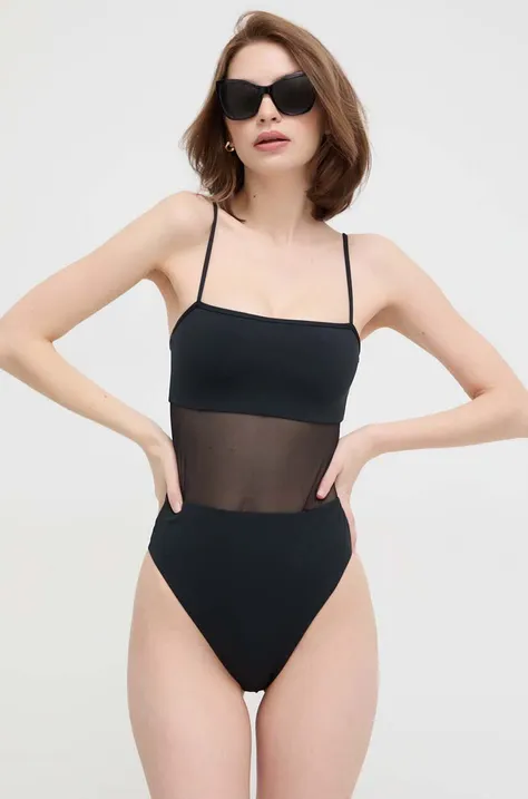 Calvin Klein jednoczęściowy strój kąpielowy kolor czarny miękka miseczka