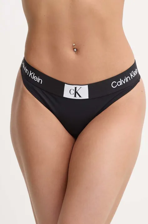 Plavkové tangá Calvin Klein čierna farba, KW0KW02352