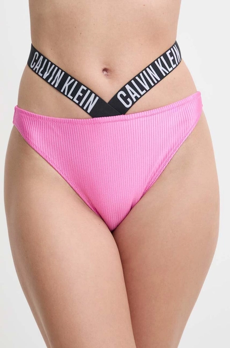 Calvin Klein chiloți de baie culoarea roz, cupa usor rigidizata, KW0KW02391