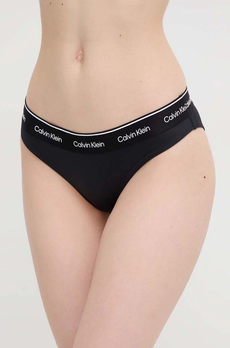 Kupaće gaćice Calvin Klein boja: crna, mekane košarice