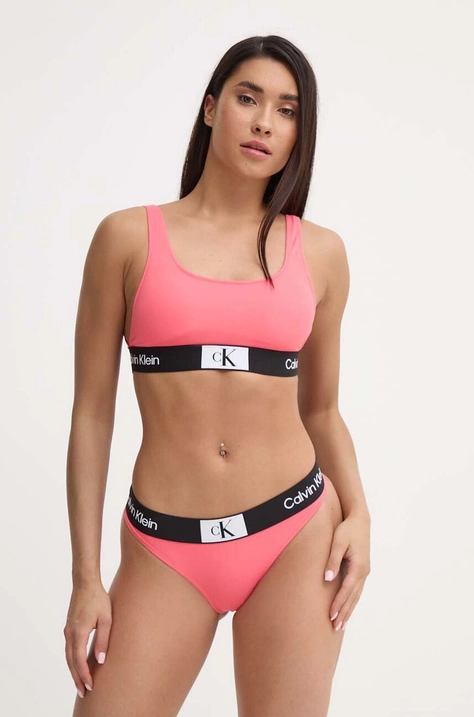 Calvin Klein bikini felső rózsaszín, enyhén merevített kosaras, KW0KW02354