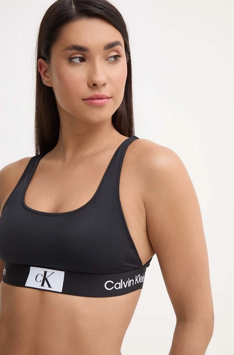 Calvin Klein bikini felső fekete, enyhén merevített kosaras, KW0KW02354