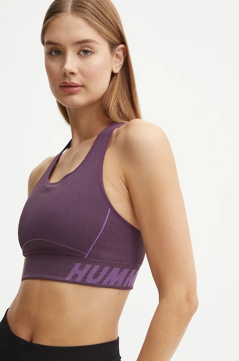 Спортивний бюстгальтер Hummel Christel Seamless колір фіолетовий меланж