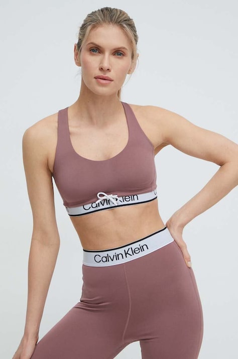 Calvin Klein Performance biustonosz sportowy kolor różowy