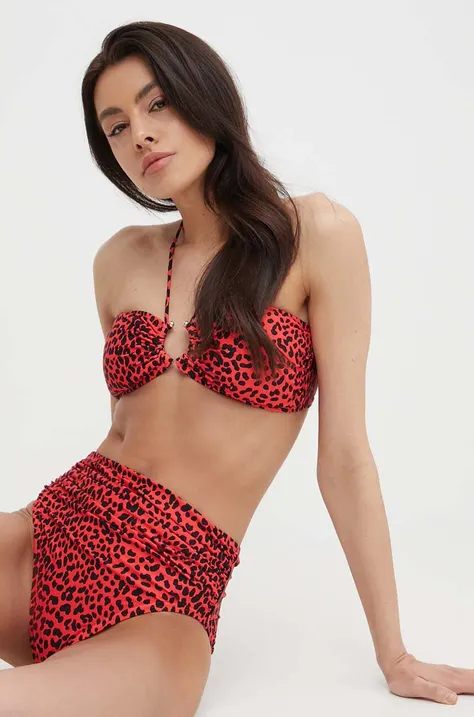 MICHAEL Michael Kors bikini felső BANDEAU BIKINI TOP piros, enyhén merevített kosaras, MM29239