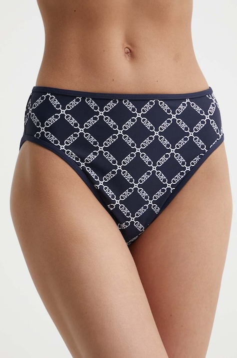 Plavkové nohavičky MICHAEL Michael Kors HIGH LEG BOTTOM tmavomodrá farba, MM7N066