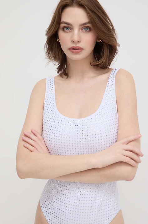 Guess costum de baie dintr-o bucată culoarea alb, cupa moale