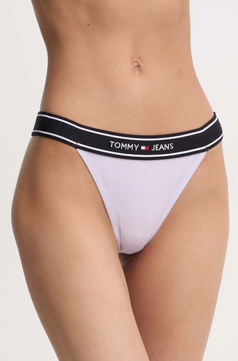 Tommy Jeans stringi kolor fioletowy UW0UW05122