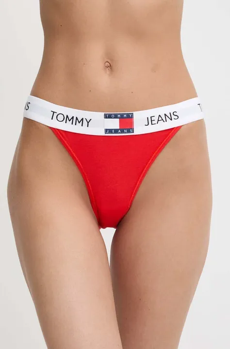 Nohavičky Tommy Jeans červená farba,UW0UW05161
