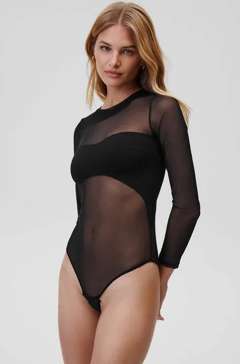 Body Undress Code No Promises Bodysuit čierna farba, priesvitné, jednofarebné