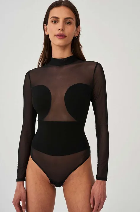 Body Undress Code All-Nighter Bodysuit čierna farba, priesvitné, jednofarebný
