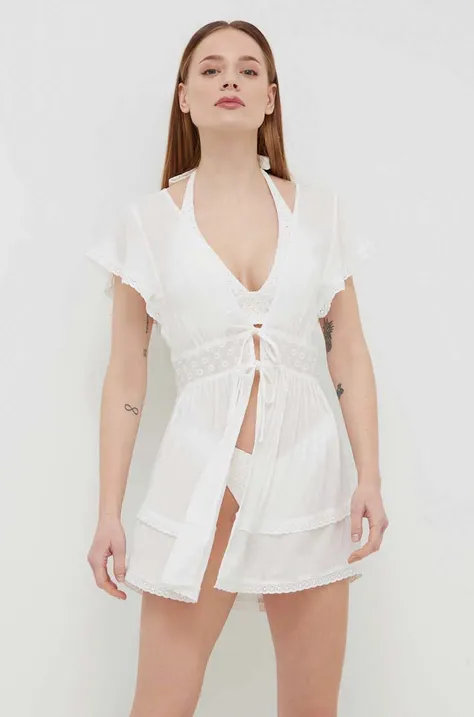 Φόρεμα παραλίας Hollister Co. χρώμα: άσπρο