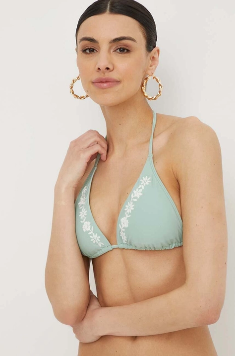 Hollister Co. sutien de baie culoarea verde, cupa usor rigidizata