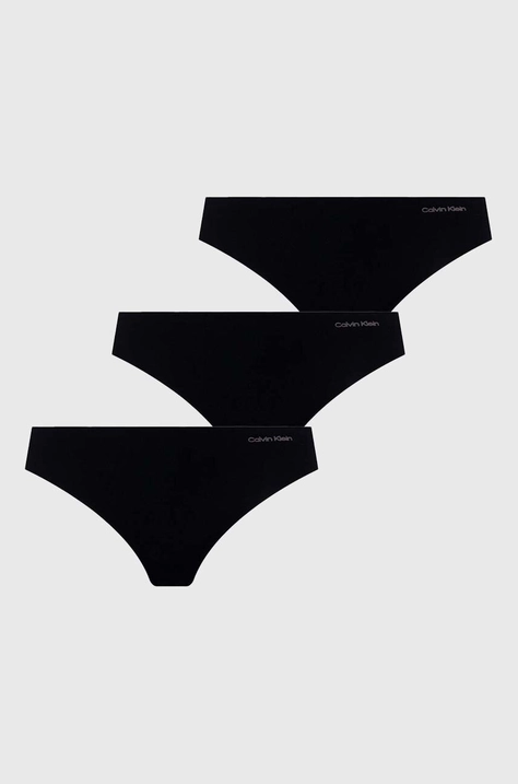 Стринги Calvin Klein Underwear 3-pack колір чорний