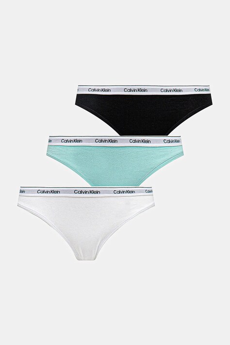 Calvin Klein Underwear chiloti 3-pack culoarea turcoaz, 000QD5207E