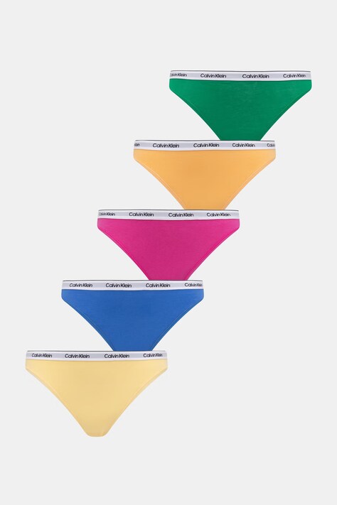 Calvin Klein Underwear figi damskie bawełniane z elastanem 5-pack fioletowe 000QD5208E