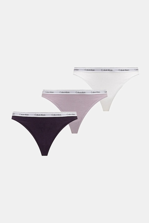Calvin Klein Underwear Chilot tanga 3-pack culoarea violet, 000QD5209E
