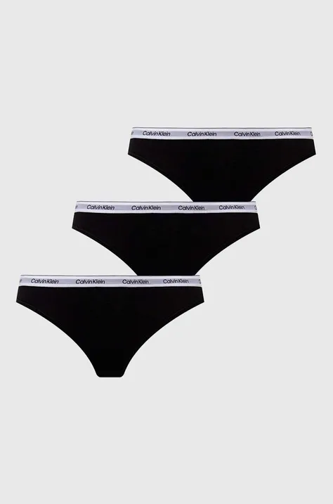 Tangá Calvin Klein Underwear 3-pak čierna farba, 000QD5209E