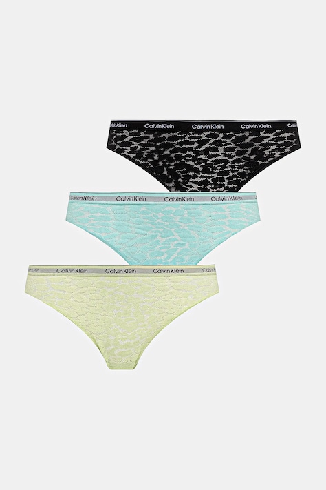 Brazílske nohavičky Calvin Klein Underwear 3-pak tyrkysová farba, 000QD5225E