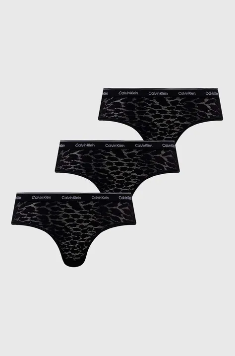 Calvin Klein Underwear chiloți brazilieni 3-pack culoarea negru 000QD5225E