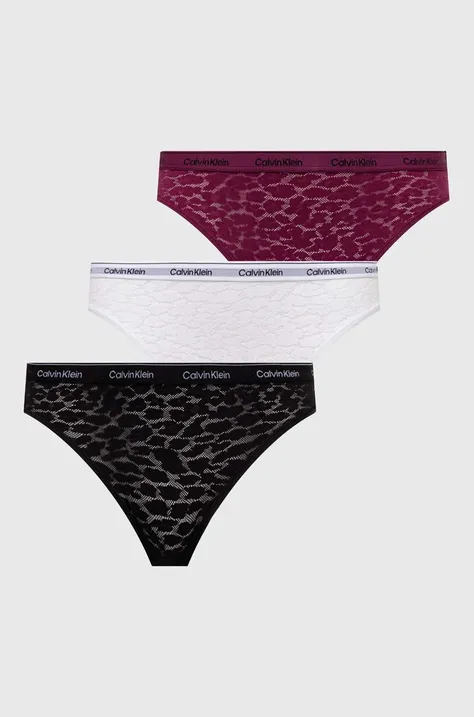 Brazilke Calvin Klein Underwear 3-pack od čipke, 000QD5225E