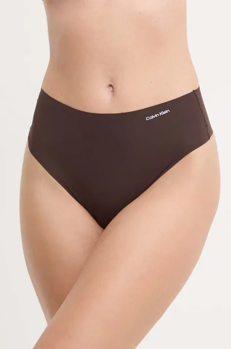 Calvin Klein Underwear tanga culoarea maro, 000QD3864E