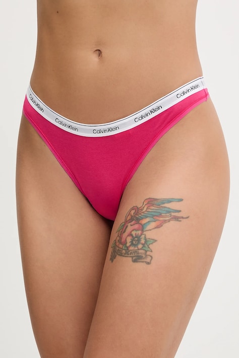 Στρινγκ Calvin Klein Underwear χρώμα: μοβ, 000QD5043E
