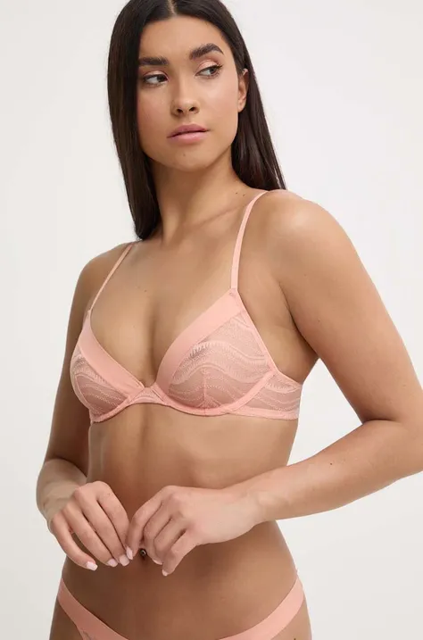 Calvin Klein Underwear biustonosz kolor pomarańczowy transparentny gładki 000QF7717E