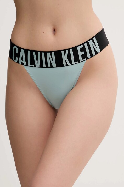 Calvin Klein Underwear tanga culoarea turcoaz, 000QF7638E