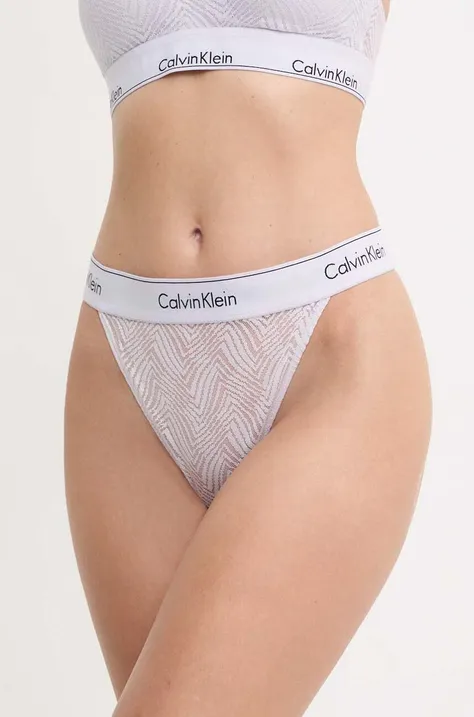 Στρινγκ Calvin Klein Underwear χρώμα: μοβ, 000QF7714E