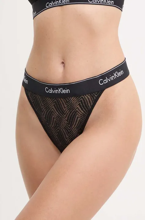 Tanga Calvin Klein Underwear černá barva, 000QF7714E