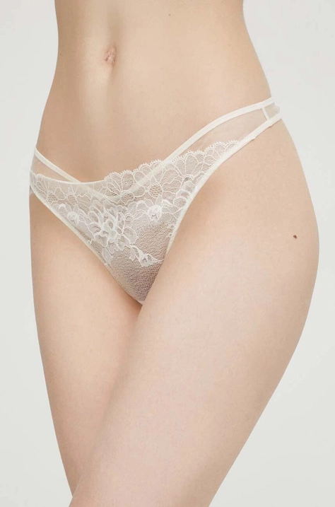 Tangá Calvin Klein Underwear béžová farba,000QF7753E